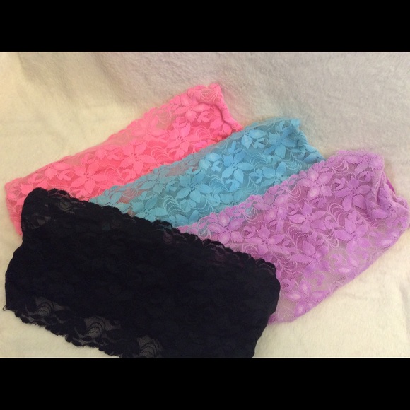 FREE W/BUNDLE/ 2 for $10/ 4 for $18 Stretch lace bandeau bralette TURQUOISE - Picture 6 of 7